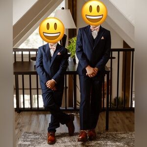 Dark Blue 5-Piece Suit + Shoes - Size 8